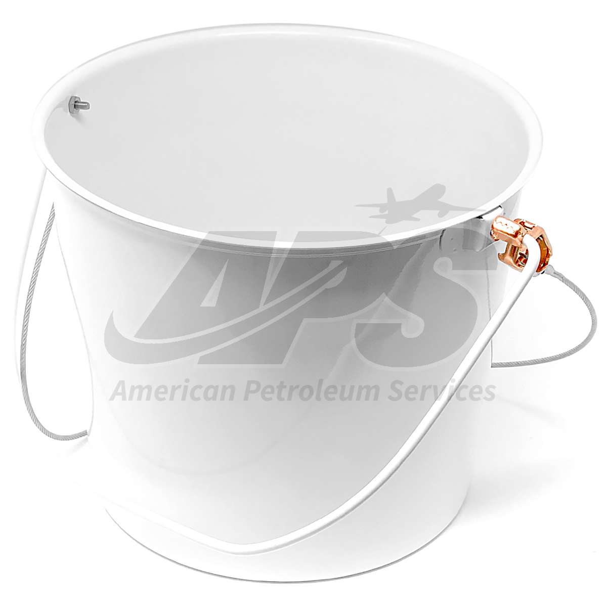 EPOXY COATED FUEL SAMPLING WHITE TEST BUCKET (2-1/4 GAL, W/ GROUNDING CABLE)